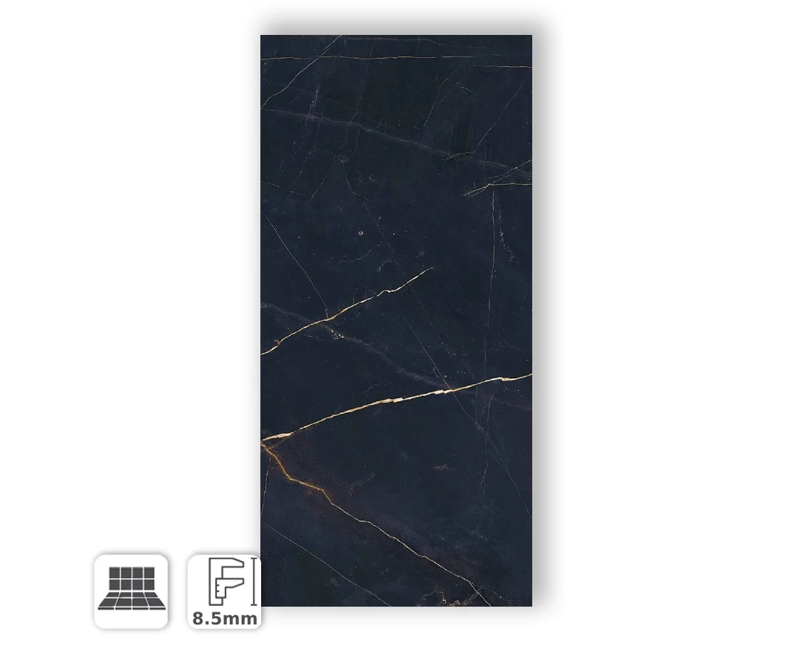 Pavimento in Gres Porcellanato Effetto Marmo Nero Venato Naturale Opaco 60×120 – AS904
