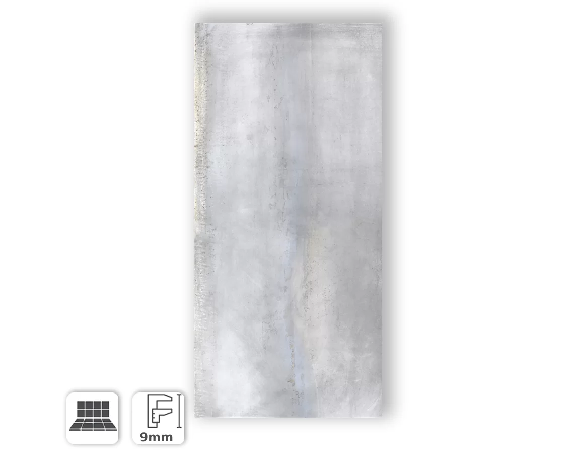 Pavimento in Gres Porcellanato Effetto Metallo Classico Argento 60×120  – EOTM621